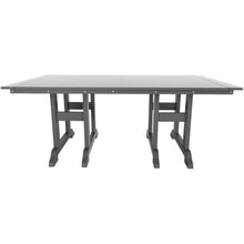 Costaelm Rectangle Outdoor Dining Tables, 71'' Patio Table with Umbrella Hole for 6 Person, Balcony Outdoor Buffet Table, Porch Tables for Outside Lawn Porch Bistro Furniture, Gray