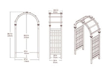 VITA Rosewood Cedar Garden Arbor, Charcoal Wooden Outdoor Garden Arch with Lattice Panels for Climbing Plants, Roses & Vines, FSC-Certified Cedar, Weather-Resistant Garden Entrance Trellis, VA68904