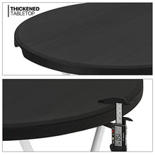MoNiBloom 2.6Ft Round Foldable Table Set, 5-Piece Portable Plastic Commercial Card Table for Banquet Even Indoor Outdoor, Balck - No Assembly
