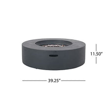 YOPTO Outdoor Lightweight Concrete Circular Propane Fire Pit,Fireplace 50,000 BTU,Providing Light and Warmth,Firepit Patio Heater for Garden Backyard Deck,Rain Cover,Dark Grey
