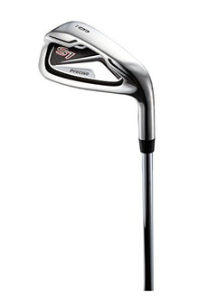 PRECISE Men's Golf Club Set Titanium Driver, Fairway Woods, Hybrid, Irons, Putter, Stand Bag, 4 H/C's Red