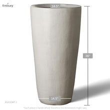 Emissary Home and Garden Tall 18.5 in. Distressed White Ceramic Round Planter (18.5 in. L x 18.5 in. W x 36 in. H) with Drainage Hole