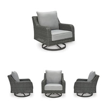 Signature Design by Ashley Elite Park Outdoor Lounge Chair, 360-Degree Swivel, Resin Wicker Over Aluminum Frame, Fade-Resistant Nuvella® Cushions, Gray