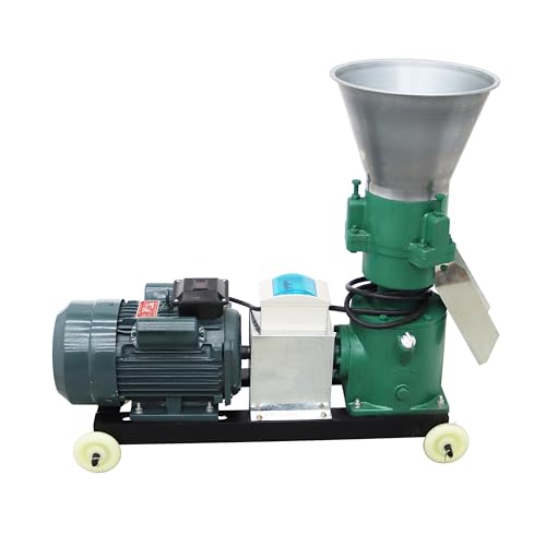 THUXEON 220V Feed Pellet Machine Chicken Feed Pellet Mill Machine with Three Head Pressure Roller Output120-150Kg/h Animal Food Maker 4.5KW Feed Granulator 12MM