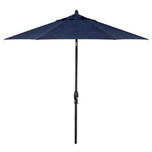 Treasure Garden 9ft Patio Umbrella - Outdoor Furniture Market Umbrella – Deluxe Auto-Tilt – Black Aluminum Frame (Sunbrella, Navy)