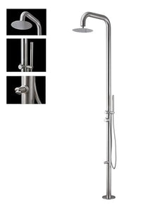 Wayime 91" Separable&Composable Free-Standing Brushed Stainless Steel 304 Rainfall Outdoor Shower Silver