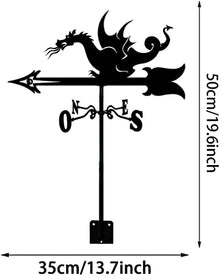 Garden Weathervane Heavy Duty Metal Weather Vane Yard Ornamental Wind Spinner Wind Mill Decoration for Backyard Weather Resistant (Bat)