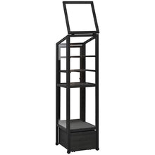 62.4inch Height Wood Garden Greenhouse Balcony Portable Mini Cold Frame with Movable Storage Box and Adjustable Shelves for Outdoor Indoor Use Black