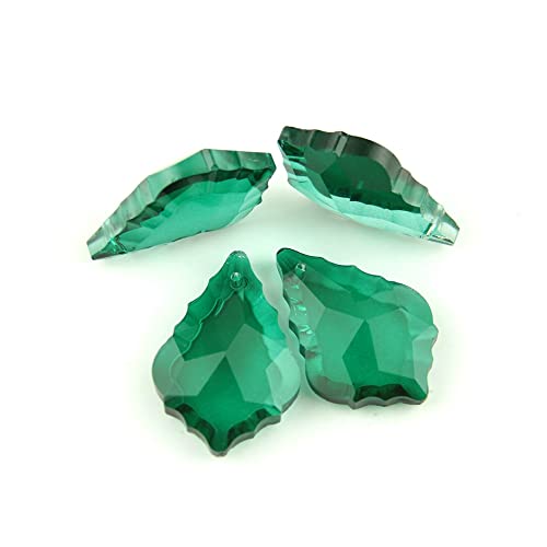 JUIYU Chandelier Crystal Prisms Pendants Z_ircon Green Crystal Glass Chandelier Crystal Maple Leaf Crystal Hanging Pendant 38mm-76mm Chandelier Crystal Prisms Pendants (Color : 63mm 100pcs)