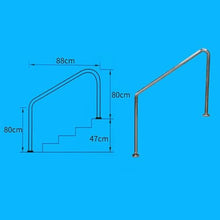 BSNANCA Swimming Pool handrails, Stainless Steel Pool railings, Stable Base Support rods, Hand Rail Handles for Ground Swimming Pools, hot Spring Baths, Water Parks 1pcs (Silver 88CM)
