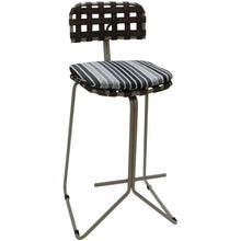 Pemberly Row Outdoor Indoor Metal Pub Set, 30 in Bar Height Stool, Powder-Coated Beige Frame, UV-Resistant Gray Fabric, Durable Armless Design, Patio, Deck, Porch Bar Seating