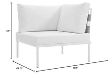 Modway Harmony Aluminum Outdoor Patio Furniture 8-Piece Sectional Sofa Set in White White