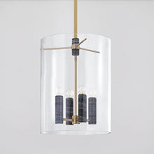 Corbett Lighting Adonis 4-Light Lantern | Vintage Brass Finish | Made of Brass & Glass | Damp-Rated for Bathroom Use | Adjustable Hang Height 29-71" | 16" Dia x 21.75" H | 359-22-VB