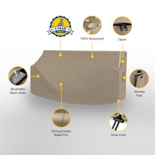 Seal Skin Covers Swing Canopy Cover, Heavy Duty PVC-Coated Polyester Outdoor Patio Swing Cover, Water & UV Resistant Protection with Air Vent, Handle and Flap Type Zipper, Beige, 87"L x 49"W x 67"H