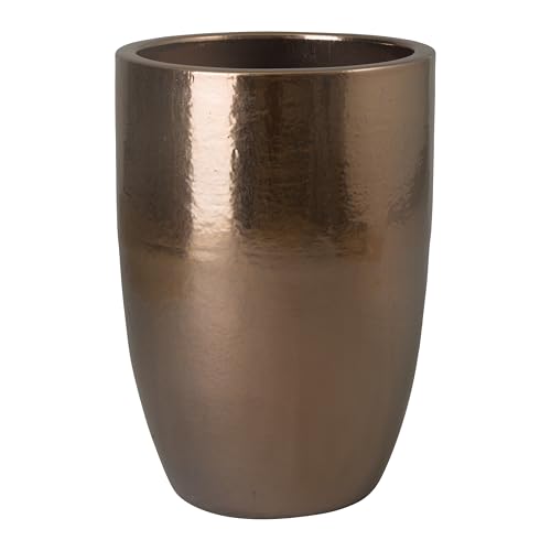 Emissary Gold Stoneware Round Planter 23in L x 32in H