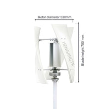 HENGJINGTR 400W Wind Turbine Power Generator,3 Blades 12V 24V 48V with MPPT Charging Controller No Noise Garden Boat Wind Motor Suitable for Wind Turbine Hybrid Systems,12v