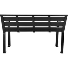 Global Industrial 4' Outdoor Park Bench with Back, Horizontal Steel Slats