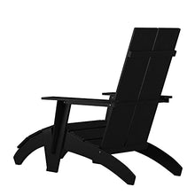 Taylor & Logan Brady Dual Slat Back Poly Resin Adirondack Chairs with Foot Rests Black