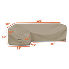 Covers & All L Shape Sectional Sofa Couches, 12 Oz Waterproof Sofa Cover, Tear & UV Proof Furniture Protector Cover with Handles & Air Pockets (Left Side Sofa, 90" x 120" x 33" x 35", Beige)