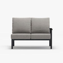 Winston Stanford Cushion Outdoor Loveseat with Left Arm Textured Pewter