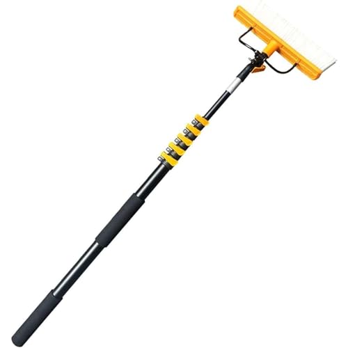 LMMIAMZ Solar Panel & Window Cleaning Pole Kit, Extendable Water-Fed Brush for Photovoltaic Panels, Roofs, Glass, Tiles, Walls, and Pools (55cm Brush Head 8M/27FT)