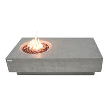 Metropolis Concrete Fire Pit 56" x 32" Patio Firepit Includes Lava Rocks Modern Fire Pits & Outdoor Fireplaces for Garden, Deck, Indoor & Outdoor Heating