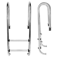 Pool Ladder 2-Step Stainless Steel Inground Swimming Pool Stairs W/Non-Slip Footstep for Above Ground Pools