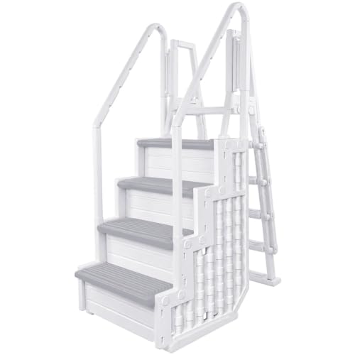 Aqua Select Everest in Pool Step and Outside Flip Up Ladder System | Grey