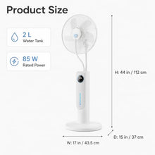 WAMJ AQDY Misting Fan with 0.53 Gal Tank, Remote, 85W, 3 Speeds and Timer