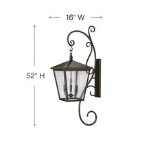 Hinkley Trellis Collection Four Light Outdoor Wall Mount Regency Bronze