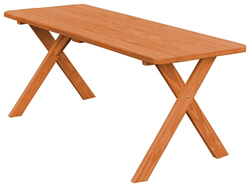 Furniture Barn USA Pine 8' Crossleg Table, Cedar Stain