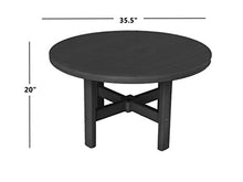 Phat Tommy Round Outdoor Coffee Table - Poly Resin Outdoor Table - Small All Weather Patio Coffee Table, Poly Furniture, Black
