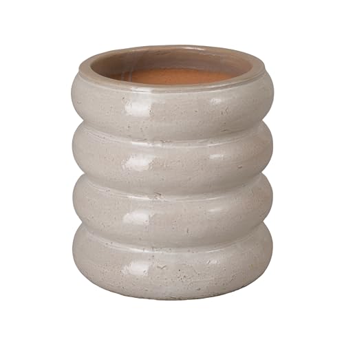 Emissary - Torus Planter, Distressed White 16x18 H