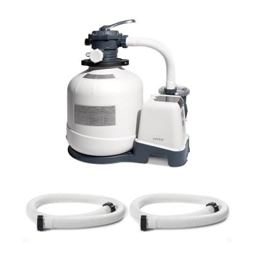Intex 3000 GPH Above Ground Pool Sand Filter Pump w/ 1.5 Inch Pump Hose (2 Pack)