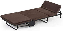 Lightweight Garden Chairs Recliners Hardboard Three-fold Bed Recliner Folding Chair in sunloungers for Patio Or Beach Balcony Park Or Campsite Backrest 5 Position Adjustment (Brown 180X26X75CM)