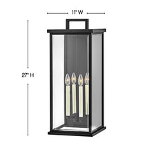 Hinkley Weymouth Extra Large Outdoor Wall Mount Rectangle Lantern, Black