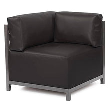 Howard Elliott Collection Axis Patio Ottoman with Cover, Upholstered Footstoll Coffee Table Ottoman Bench, Seating Futniture for Both Indoor & Outdoor Home and Office, Titanium Frame, Atlantis Black