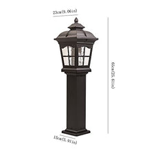 ZEELYDE Post Lights Outdoor,European-Style Minimalist Outdoor Waterproof Electric Garden Lamp Home District Decorative Landscape Lamp Die-Casting Aluminum Glass Lampshade Floor Lamp Night Lighting