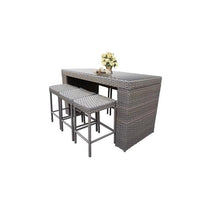 Afuera Living 7-Piece Patio Bar Table Set with Backless Barstools