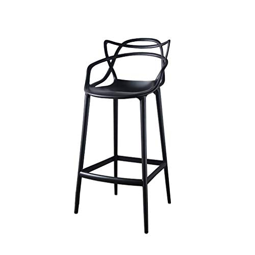 European Creative Bar Chair Bar Cafe Restaurant Designer High Backrest Outdoor Leisure Chair Sitting High 75cm Multi Color Optional (Color : Black) Colour:Gray (Color : Black)