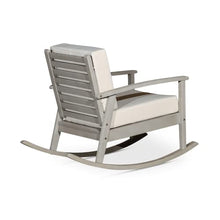 DTY Outdoor Living Longs Peak Deep Seat Eucalyptus Rocker - Natural Oil Finish, Sage Cushions