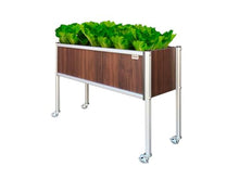 Foreman Raised Garden Bed 36”Lx12”Wx27”H Premium HPL Plastic Wood Grain Aluminum Legs with Lockable Wheels Elevated Planter Box for Backyard Patio Balcony, Tosca