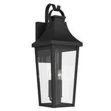 Kichler 30 Inch Cleary 3 Light Outdoor Modern Traditional Wall Light, with Clear Glass in Textured Black, Waterproof Aluminum, (30" H x 10.5" W), 59196BKT