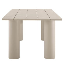 Modway Nautica 87 Inch Rectangle Metal Outdoor Patio Dining Table in Taupe