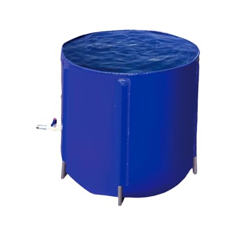 JYXYXSCP PVC Rain Water Storage Tank Barrel Watering Irrigation,Rainwater Collector Foldable Water Tank,with Drain Valve (1000L)