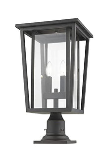 Z-Lite 2 Light Outdoor Post Mounted Fixture Oil Rubbed Bronze