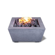 30" Premium “VERO Concrete Fire Bowl - Heavy Cement Natural Gas Fire Pit - Modern Square Outdoor Fire Table with Key Valve GFRC (30” L x 30” W x 15” H) (Grey)