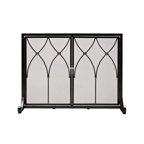 Fireplace Screen European Style Iron Fireplace Screen, Floor Fireplace Screen Partition, Fireplace Door Fence, Hollow Fire Screen Fireplace Fire Screen