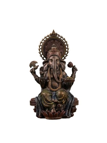 Fretkins Large Ganesha Statue 15.7" Hindu Elephant Idol - Garden Sculpture for Home Decor & Altar(09109(23 * 23 * 40))