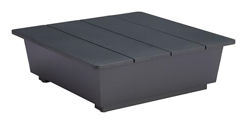 Tien Side Table Black, Black End Table, Modern Style, Powder Coated Aluminum Square Shape Tabletop, Aluminum, Outdoor Living, 32.3" W x 32.3" D x 10.6" H